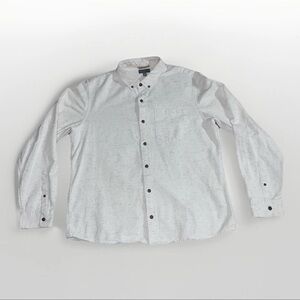 LL Bean Signature T Shirt Mens Large Gray Cotton Long Sleeve Henley White Warm